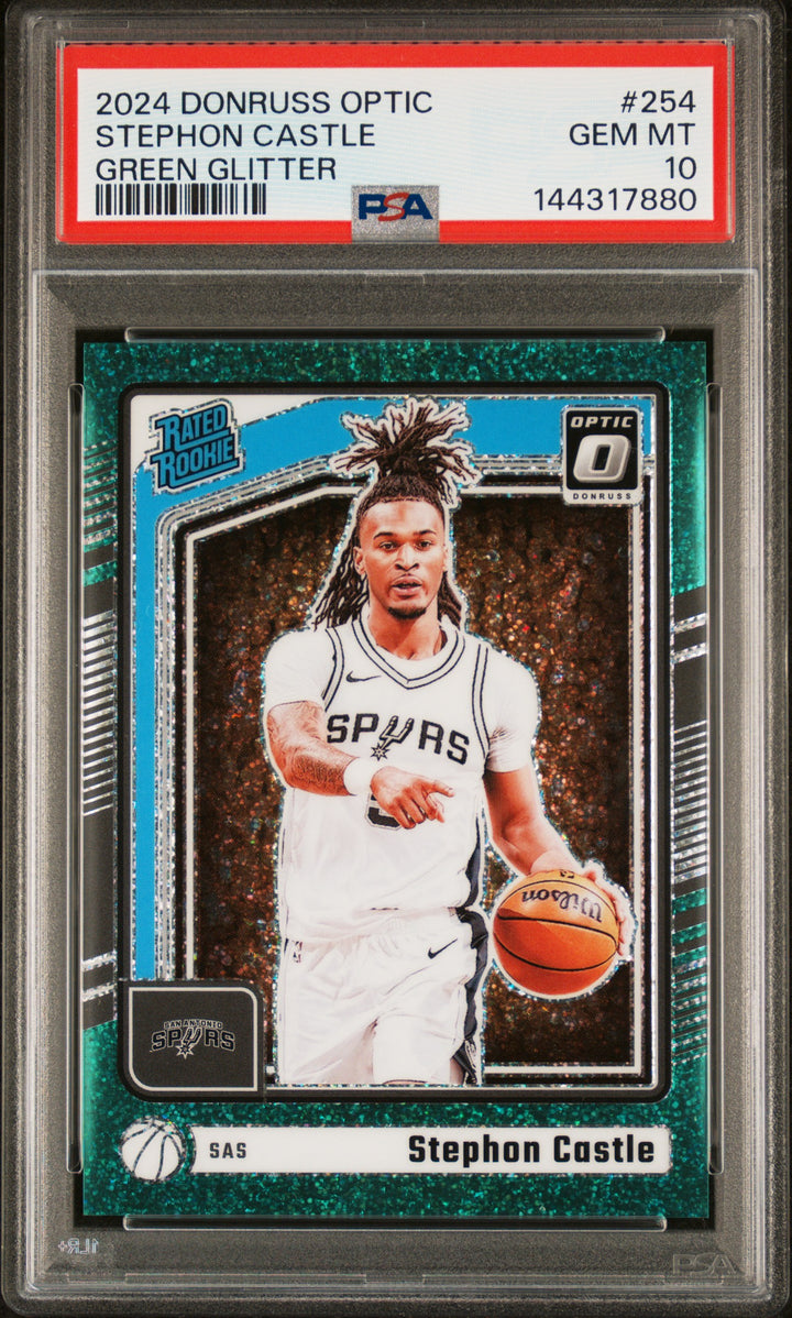 2024 Panini Donruss Optic #254 Stephon Castle Green Glitter /5 PSA 10 POP 1