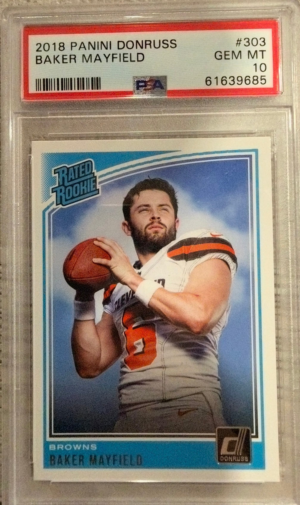 2018 Panini Donruss #303 Baker Mayfield PSA 10
