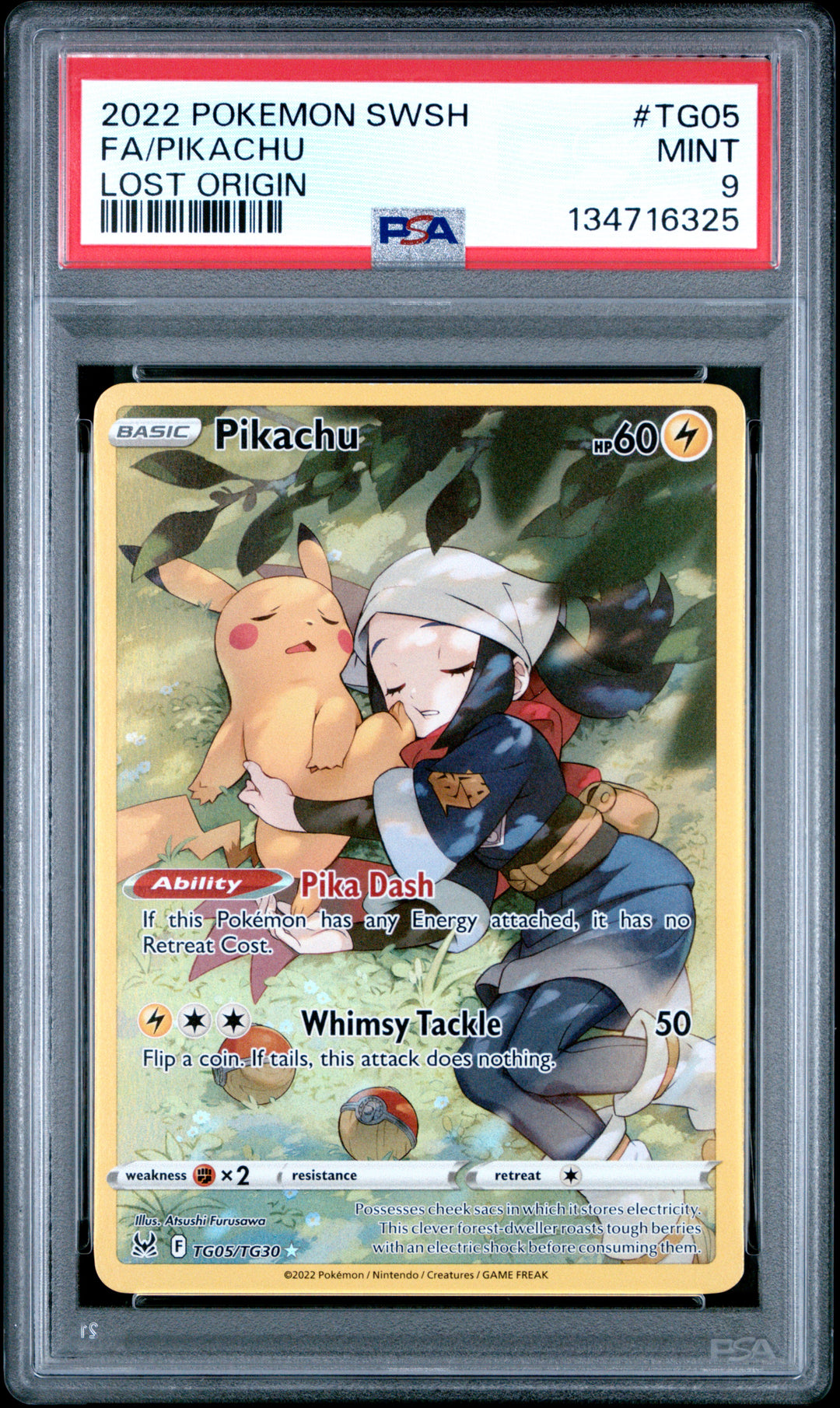 2022 Pokemon Sword & Shield Lost Origin #TG05 Fa/Pikachu Lost Origin PSA 9