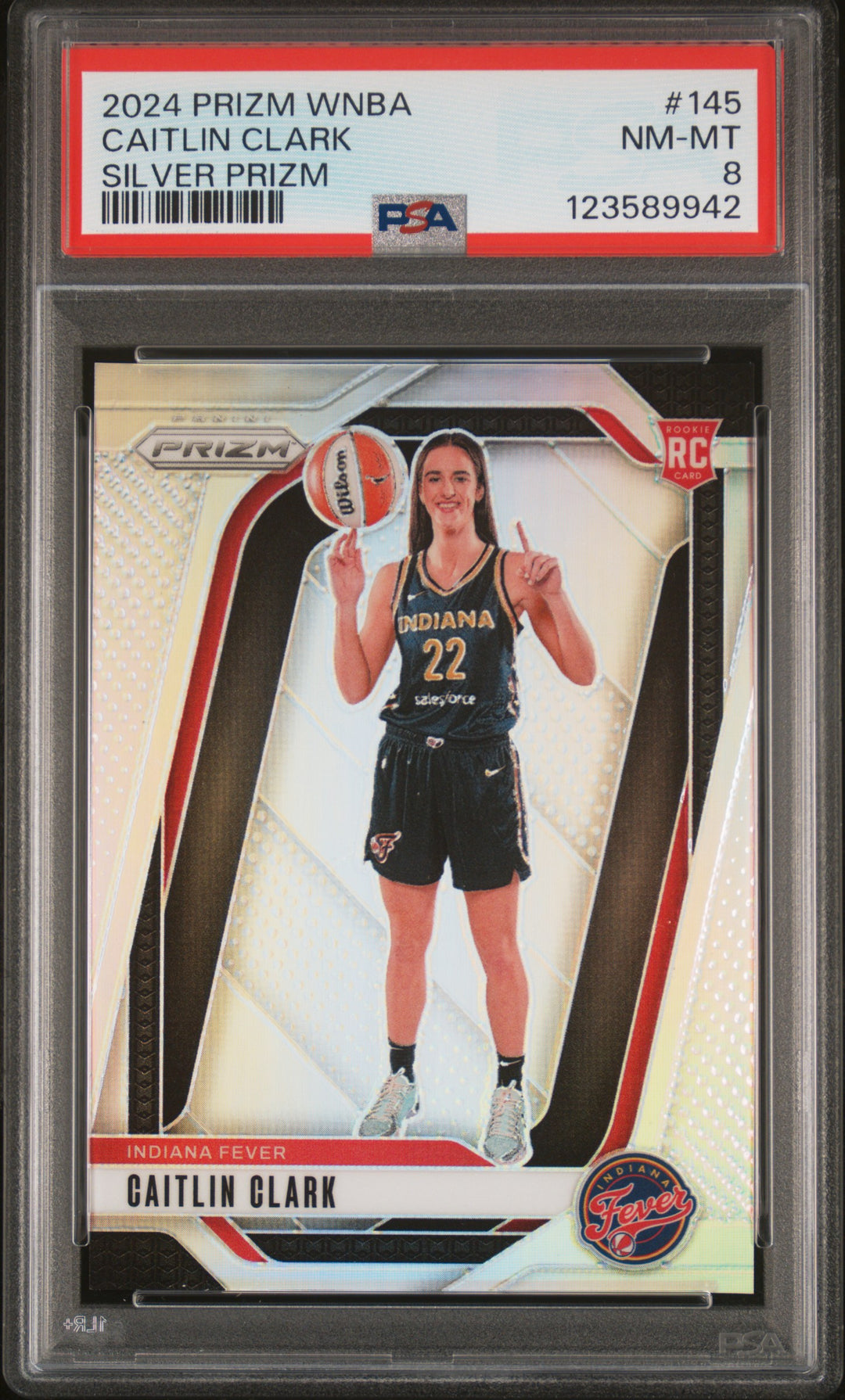2024 Panini Prizm Wnba #145 Caitlin Clark Silver Prizm PSA 8