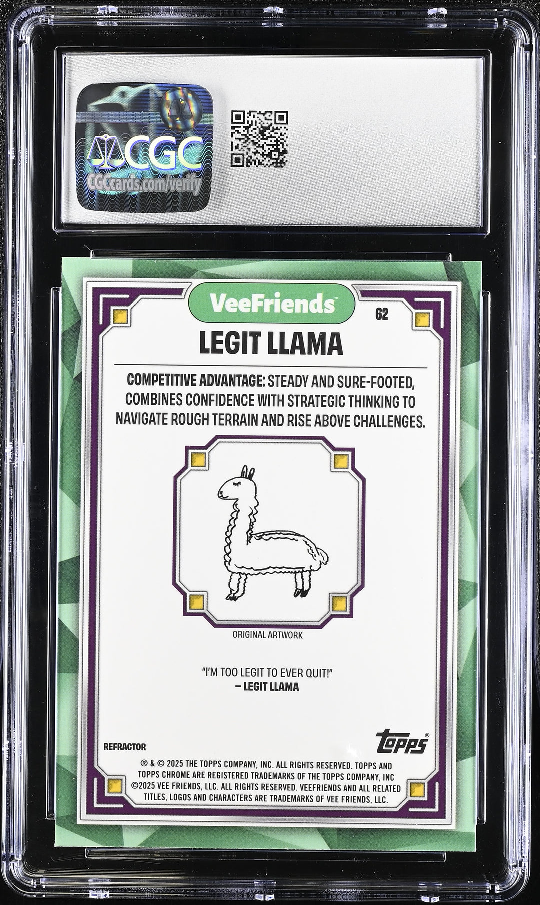 2025 VeeFriends Chrome #62 Legit Llama CGC 10