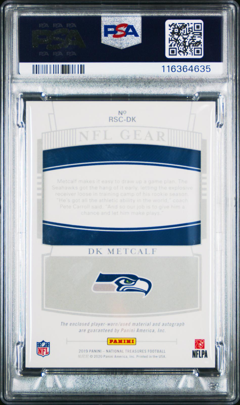 2019 Panini National Treasures Rookie Nfl Gear Signature D.K. Metcalf  PSA 9 /25