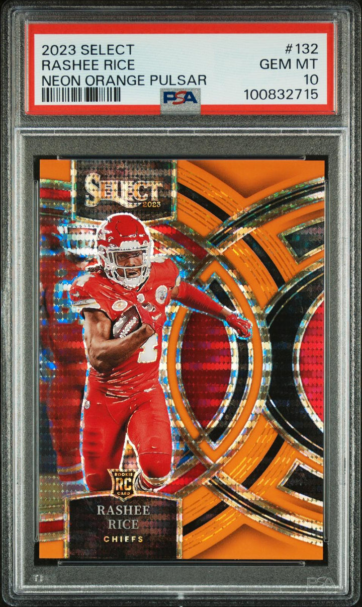 2023 Panini Select #132 Rashee Rice Neon Orange Pulsar PSA 10